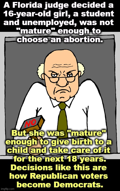 Voters ousted the judge who ruled an abortion-seeking youth hadn't the maturity to make the decision.

DeSantis put him on the new 6th District Court of Appeals.

He's on the shortlist for the Florida Supreme Court.
Five of 7 will be cherrypicked by Ron.

#HandsOffOurHealthcare