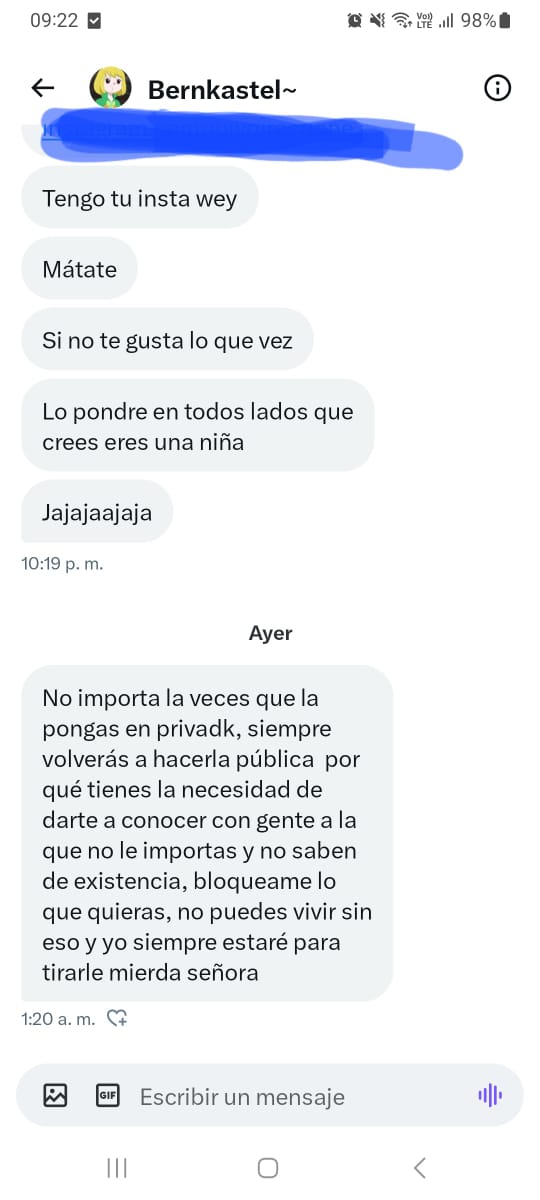 GENTE no soy de hacer esto pero necesito su ayuda en Bernkastel_7 me esta mandando mensajes como este necesito por favor que me ayuden