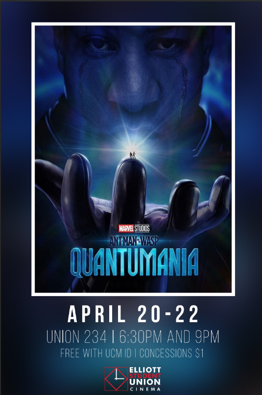 📽️ Playing this Week: Ant-Man and the Wasp: Quantumania
Thursday, Friday &amp; Saturday - 6:30PM &amp; 9PM in the Union Cinema
🍫 Concessions are $1 🥤
Film admission is FREE with your UCM I.D. 
Friends and family are welcome to attend too! Trailer: swank.com/college-campus…