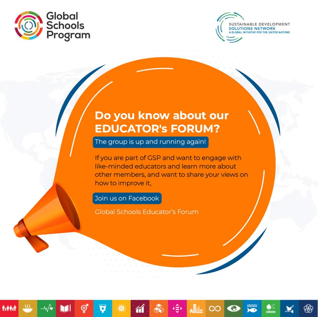 SDGsInSchools's tweet photo. 📣Do you know about our educator's forum? The group is up and running again! If you are part of #GlobalSchoolsProgram and want to engage with like-minded educators, learn more about other members, and share your views on how to improve it. 

Join now!👇 https://t.co/U6bkNYfa9i https://t.co/53k2m7qt6m