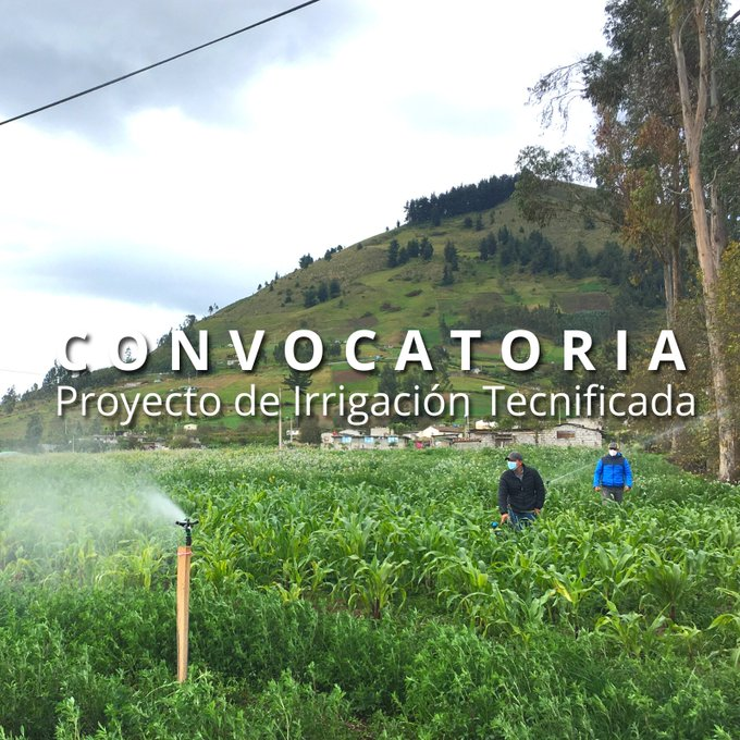aecidecuador's tweet photo. #Convocatoria | Empresas consultoras p/implementación de Planes de Capacitación y Asistencia Técnica del Proyecto de Irrigación Tecnificada - #PIT | @AgriculturaEc @BancoMundialLAC #AECID-#FEDES

🗓️Hasta 28/04/2023 - 14h00hrs
📥TdR 🔗https://t.co/1VLPC0E4vx https://t.co/QjYvzzgAu1