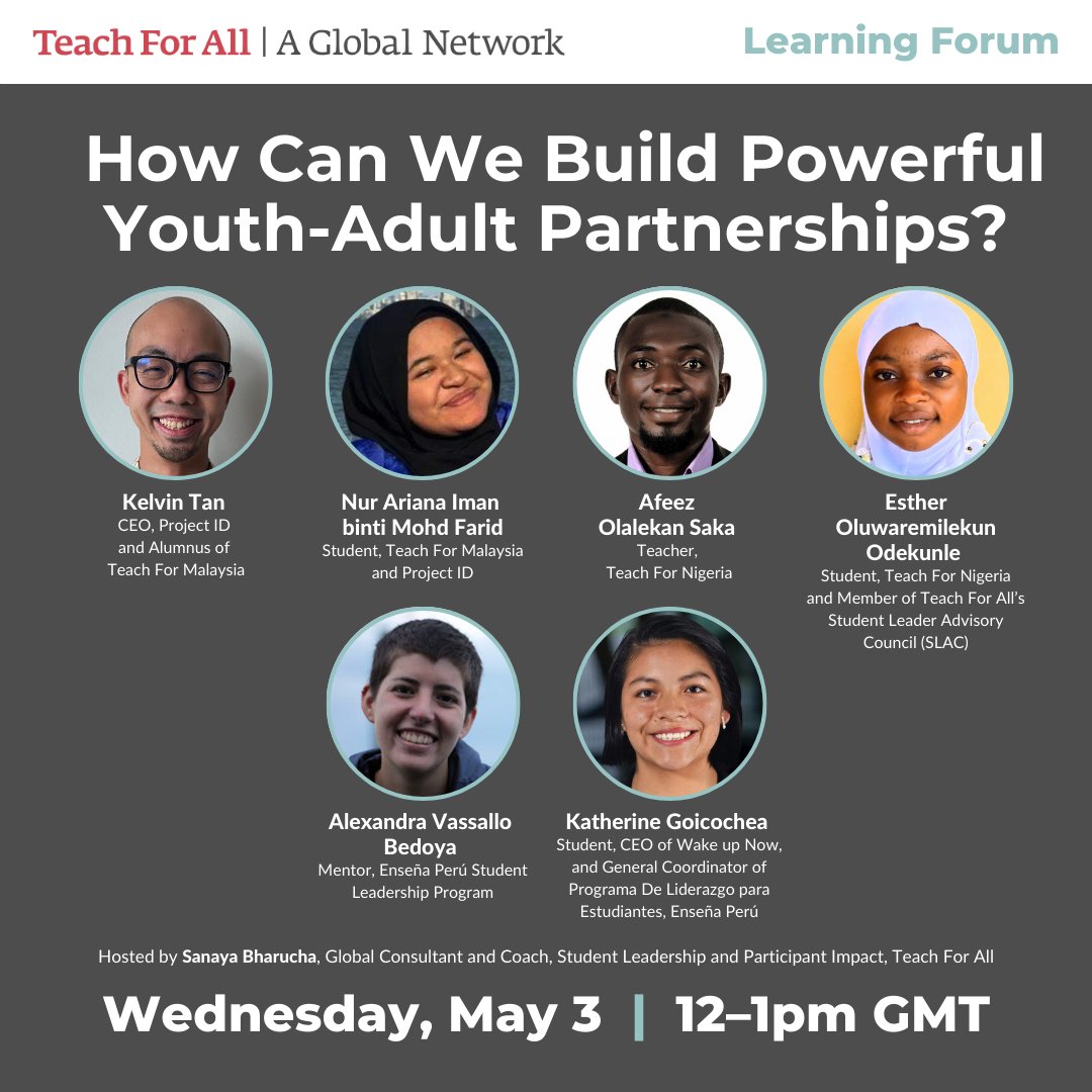 saka_afeez28's tweet photo. Join us for a panel discussion with the @TeachForAll #LearningForum, where Esther and I will be sharing insights and lessons from working with her, her peers, and the community.
#Sakaspeaks #TeachforAll #TeachforNigeria #CommunityTechLAB #YouthAdultPartnership @Teach4Nigeria https://t.co/lvxlJdvBSf