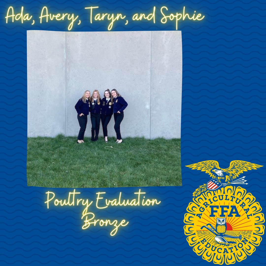 AmesFfa's tweet photo. The Ames FFA chapter had 7 members compete in 2 events at the  Iowa FFA State Convention. Members competed in Chapter Program and Poultry Evaluation. 2 members were apart of the Iowa FFA band and 2 members were voting delegates.

Results! https://t.co/oXkzwmpODN