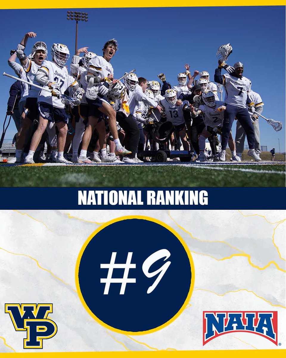 Men’s lacrosse breaks into the top 10, as they are now ranked #9 in the latest NAIA poll!