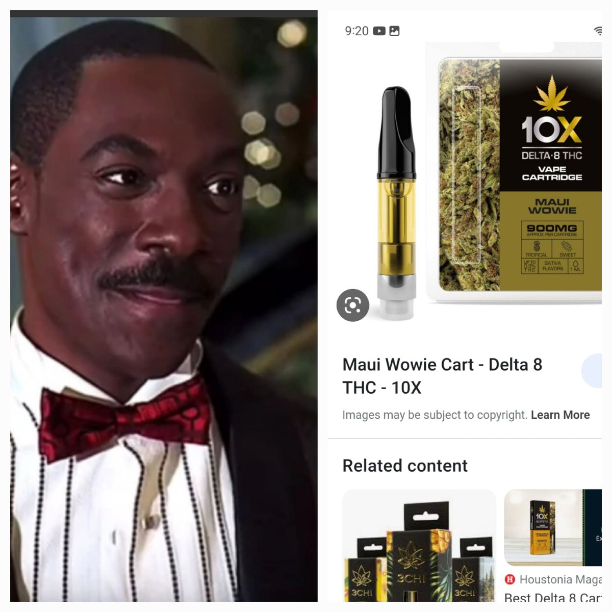 jayme805's tweet photo. If u smoked maui you would turn to eddie murphy lol 
I'm telling one hit and you're gonna laugh like that lol I'm already saying movie lines get yourself some of this blue stuff. Cellular Stabilizer 321 time to take my medication 🤣
@MelanieIglesias https://t.co/leklnzxYab