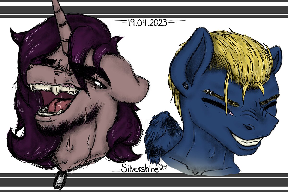 FruitSquirrel's tweet photo. Warmup sketches after a long break from art. Enjoy my two bois Dusty Magentas and Samio!❤️💕 https://t.co/9PqxBsplh4