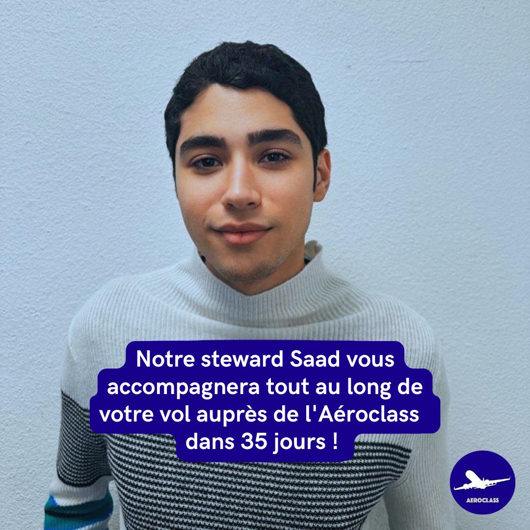 🛫 Hello la team, aujourd'hui on vous présente Saad, notre #steward préféré ! 

Grands chanceux que vous êtes, il sera présent le 24 mai prochain pour le voyage #aeroclass vers la #digitalisation 🥳

Qui sera là ? Ça vous tente une diffusion à distance ? 😉