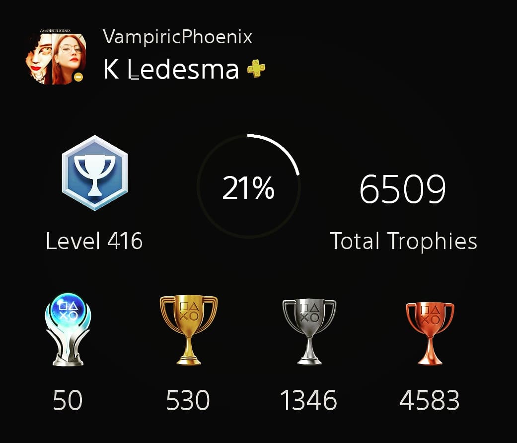 VampiricPhoenix's tweet photo. Got my 50th #Platinum #Trophy ⭐️🎶 #Playstation #PS5 #PS4  #NotYourTypicalGamer #GamerMom #TwitchStreamer #GamerForLife #VideoGames  #Gaming #Games #GamerLifestyle  #Goth #AsianGamer #GamerGeek #CatLady   #SupportSmallStreamers  #TaureanTiger

https://t.co/jPL0lh45BC https://t.co/p97lkYh41N