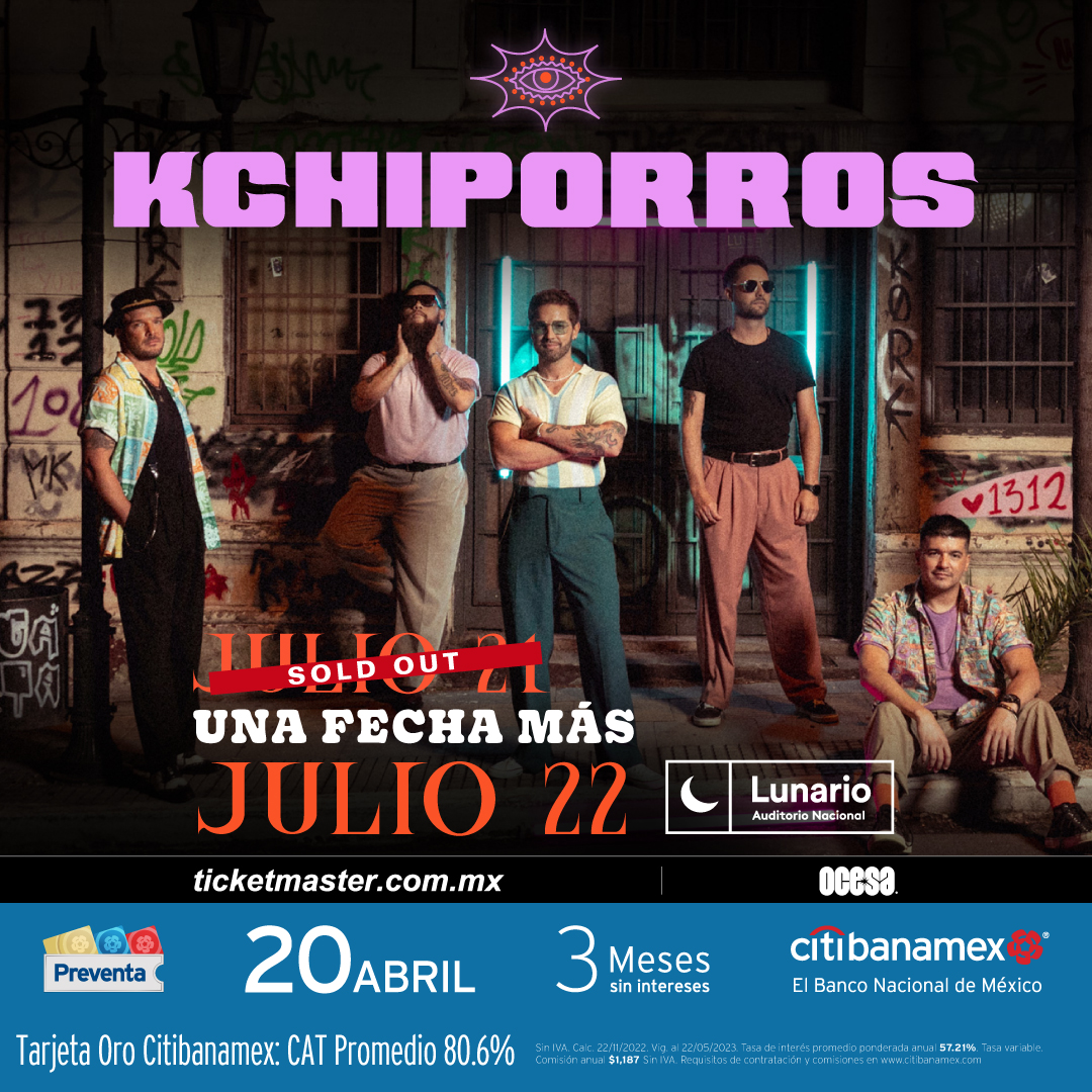 ocesa_total's tweet photo. Porque siempre queremos más de Kchiporros... ¡Se abre segunda fecha en Lunario del Auditorio! 😎

  #PreventaCitibanamex: 20 abril https://t.co/OBm6ONhlsa
