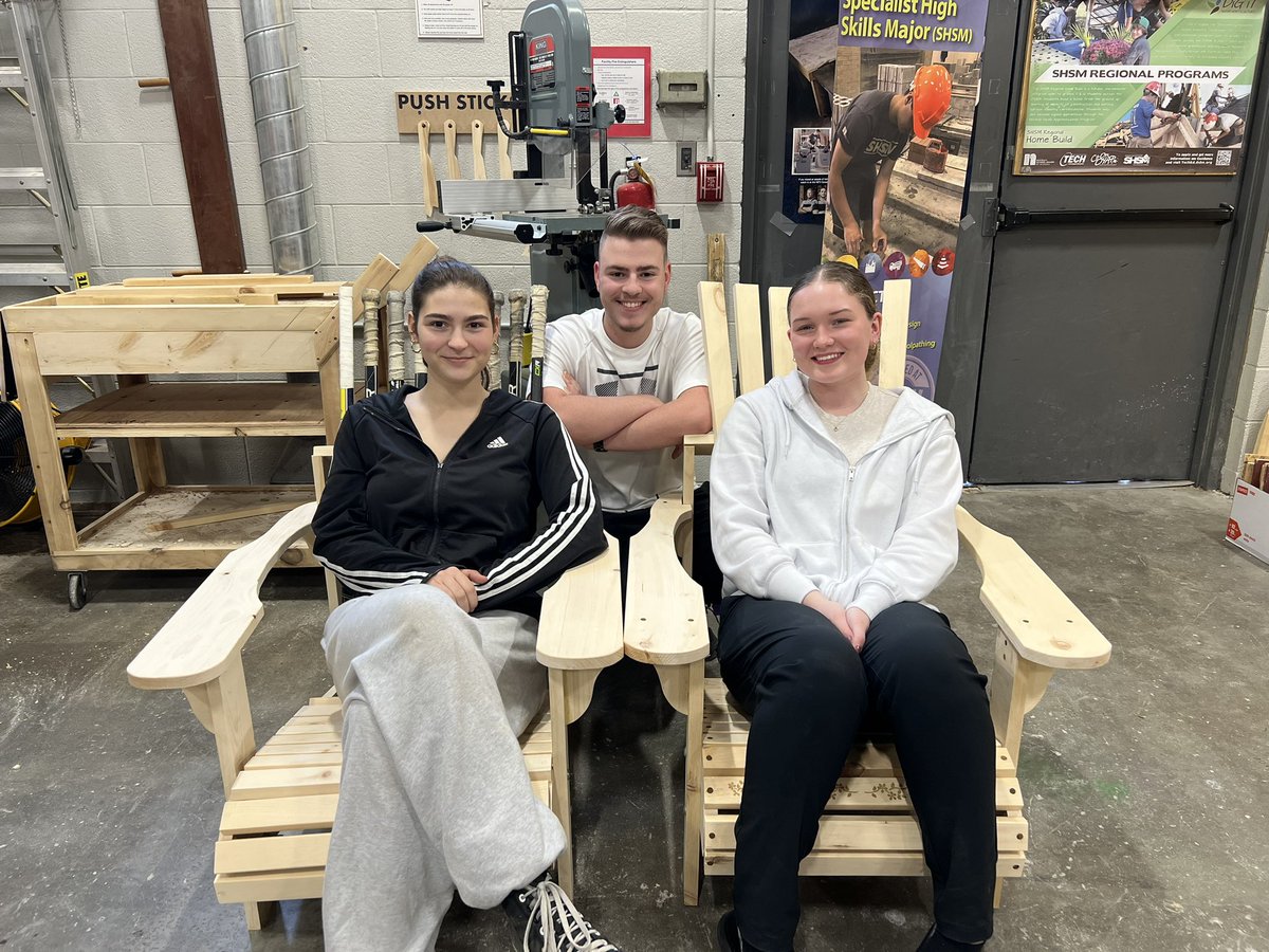 Cottage chairs created by our fantastic <a href="/myermarauders/">@myermarauders</a> tech students <a href="/dsbn/">District School Board of Niagara</a>