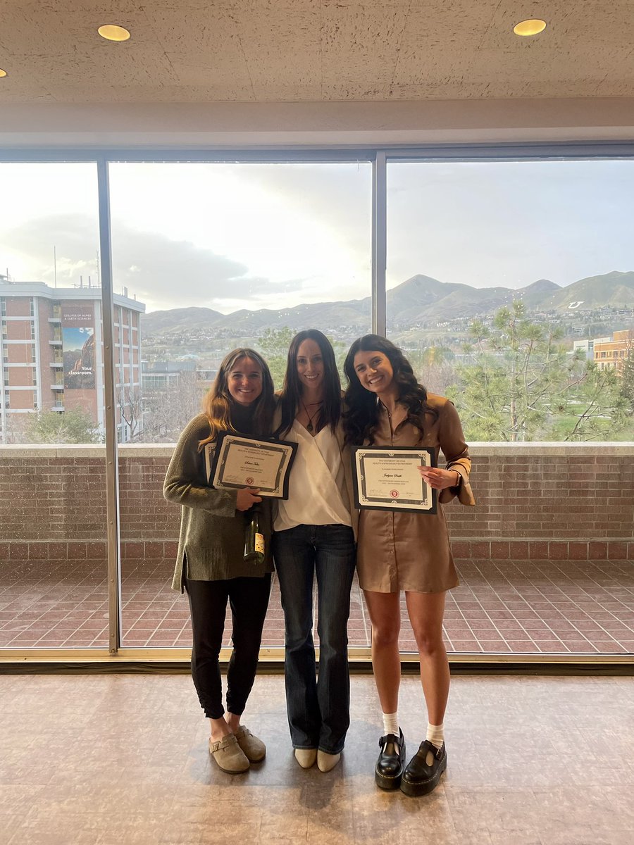 NutritionNerd's tweet photo. 2023 @UofU_HK Dept Awards Banquet was a great success!

Undergraduate Student of the Year: @jackieeesmith5. 🏆 

Graduate Student of the Year: @seleneytobin (for the 2nd year in a row!) 🏆 🏆  &amp; Browning Scholarship Recipient. https://t.co/ylcGifFok7