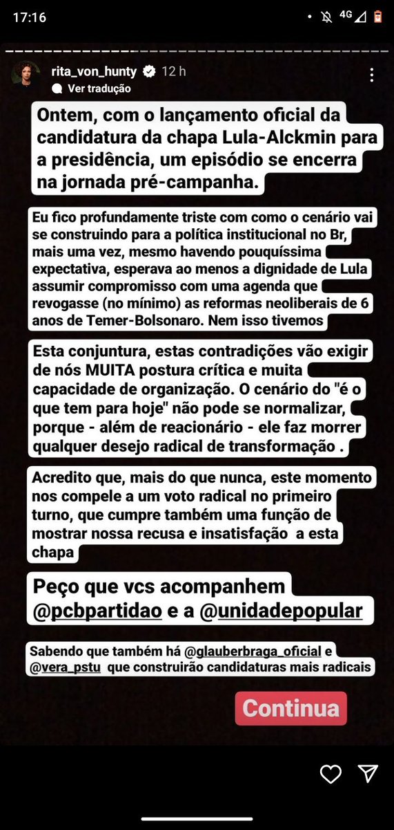 TalitaCabral_'s tweet image. Olha aí a Vera Lúcia do PSTUSA, indicação de voto da Rita Von Hunty no 1º turno... afinal, os "partidos radicais" foram #ForaDilma...
Quando a gente fala que essa "esquerda radical" é puro suco de reprodução de ideologias mil, vcs chamam a gente de anticomunistas 🤡