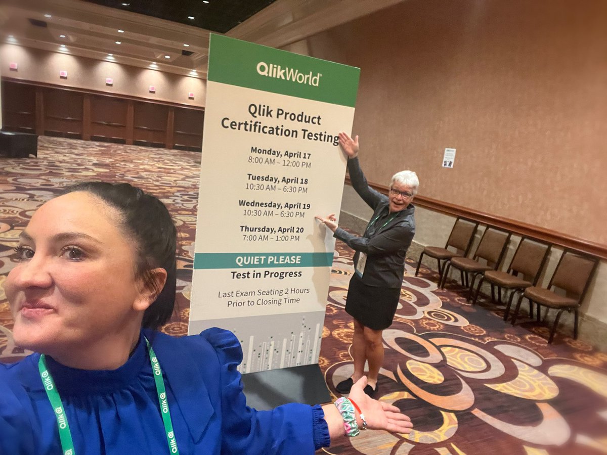 karablg's tweet photo. Your @qlik certification proctors are ready for day 3 at #QlikWorld We have spots today for you to take your 1st certification for free! #qliklearning https://t.co/r3bfmMKDcW