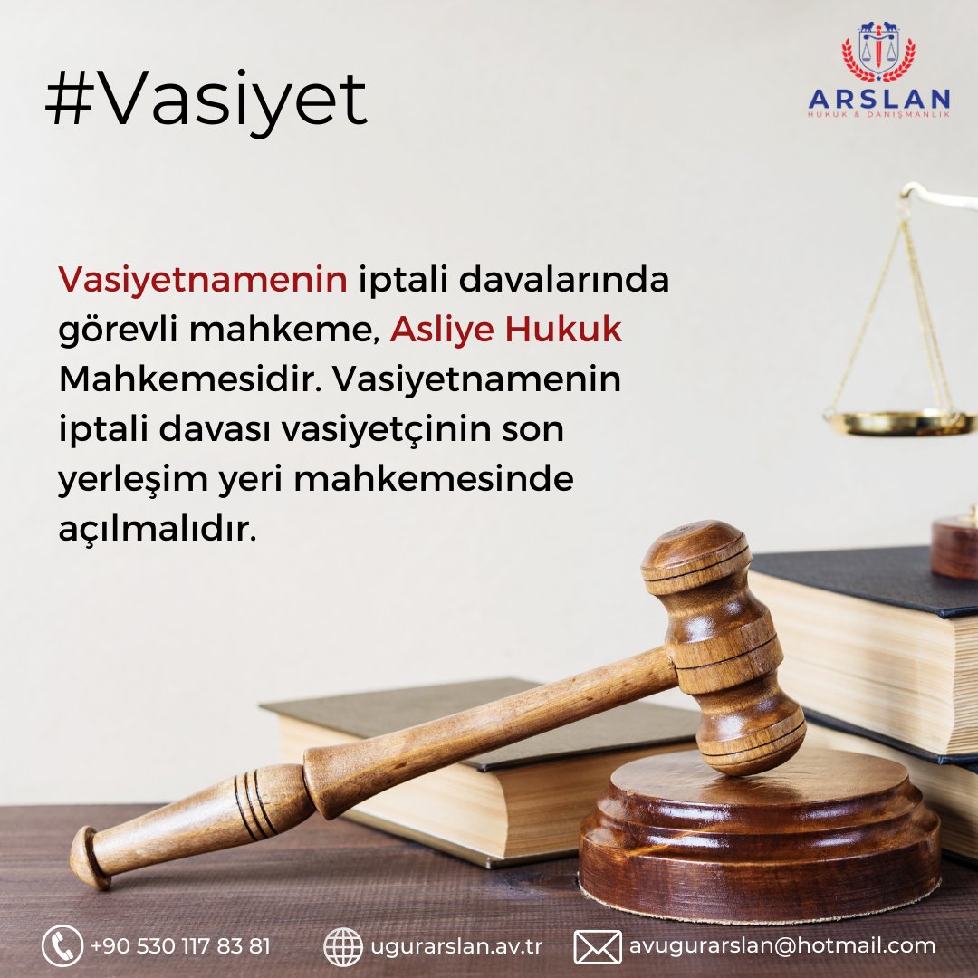 📌 Detaylı bilgi ve iletişim için ;
 ☎ +90 530 117 83 81
📩 avugurarslan@hotmail.com
🌐 ugurarslan.av.tr
---
#vasiyet #vasiyetname #vasiyetimdir #miras #mirascı #mirasavukatı #ankaraavukat #ankara #avukat #avukatbul #hukuk #hukukçu #yargı #avukatarıyorum #avukatuğurarslan