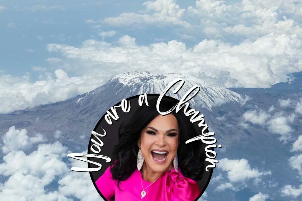 DebJohnsonWorks's tweet photo. You are a champion--believe it! This week's article & podcast: https://t.co/Xys8in2Kjx #unbounded #youareachampion #summit #MountKilimanjaro #impostersyndrome #overcomingfear #negativeselftalk #MaryCrafts #vulnerability #podcast https://t.co/CSyhyETPdP
