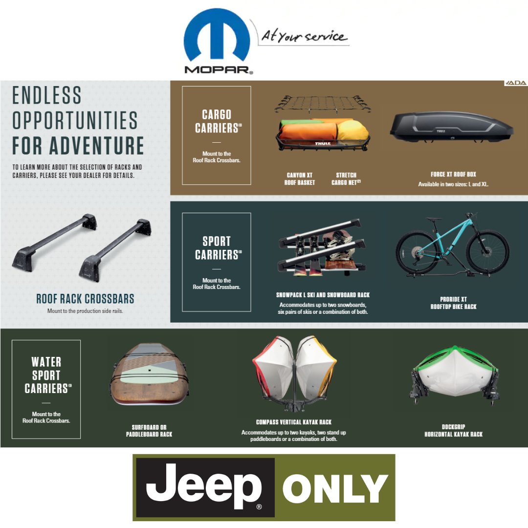 Browse our #Mopar catalogs to find authentic accessories for your #Jeep!

bit.ly/3UtS9M6

#jeepaccessories #moparaccessories #jeeponly