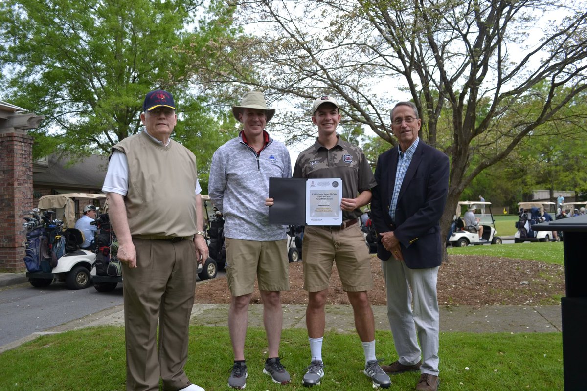 UofSCNROTC's tweet photo. On March 31st, the Gamecock Battalion helped at the Alumni Associations Annual Golf Tournament. This tournament allows time for the midshipmen and alumni to interact. BZ to MIDN 1/C Strand, Greenston, Tsirlis, and Dunaway for being awarded the Blue and Gold scholarship. https://t.co/NLOXs9ijRi