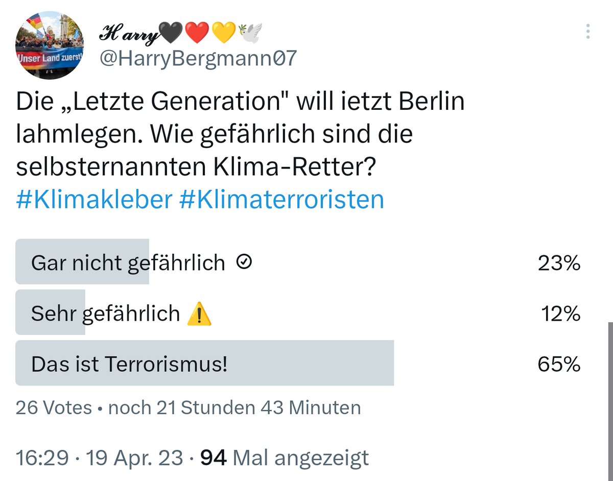 besserossi's tweet photo. #DummfragenAmAbend des 19.04.2023:

1) A, B und C: https://t.co/j6mRskXPyC

2) #Klimaaktivisti ❤️: https://t.co/0bu9nG3ydA

3) #Democrats: https://t.co/hHmMnkjVHJ

4) Nein. 👎: https://t.co/JsOqCvifHL

5) #Democrats: https://t.co/u73TkmSY8Q

Gerne Retweet. Danke. https://t.co/fgYRY1dC8r
