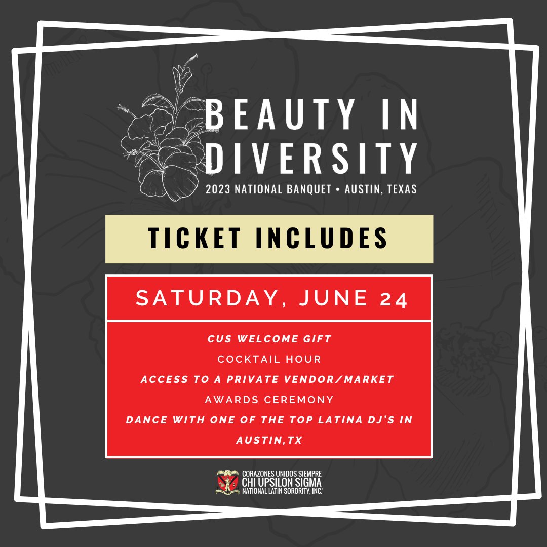 CUS_NatlEvents's tweet photo. Tickets are still available for our 2023 National Banquet, Beauty in Diversity 🌺

Your ticket includes a CUS welcome gift, a cocktail hour, access to a private vendor/market and access to the awards ceremony!

🎟️: https://t.co/qSDsdyEPqL https://t.co/guzsBYT1sr