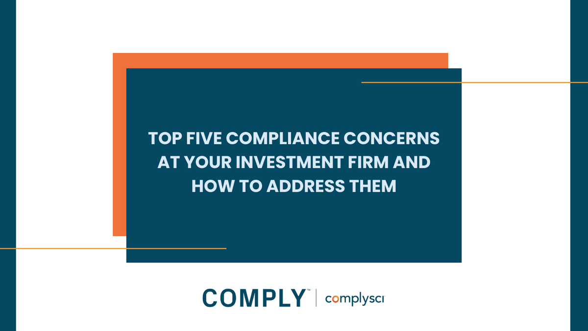These bigger-picture concerns could derail compliance within a financial advisory firm if not properly addressed. In this blog, we’ll speak to the top challenges for compliance teams in 2023, and how to address those concerns. 

Learn more. complysci.com/resources/blog…
