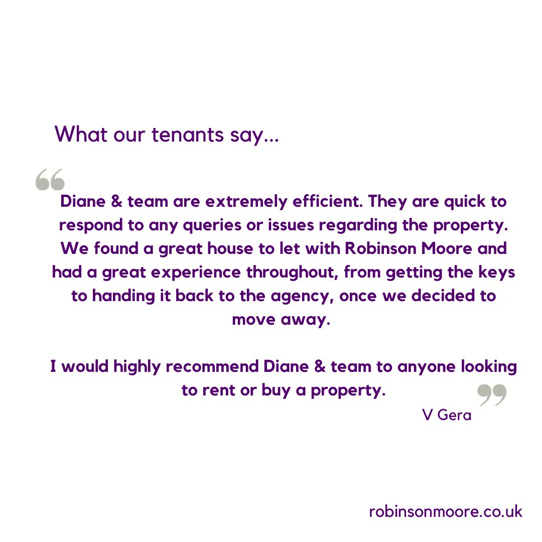 Robinson__Moore's tweet photo. Our lettings team were delighted to receive this five-star review! ⭐

Our highly knowledgeable staff are delighted to help and assist you with any enquiries! Please call us on 📞 01236 730 035 or email 📧 Diane@robinsonmoore.co.uk 📧 Dionne@robinsonmoore.co.uk https://t.co/ld6CQleQGi