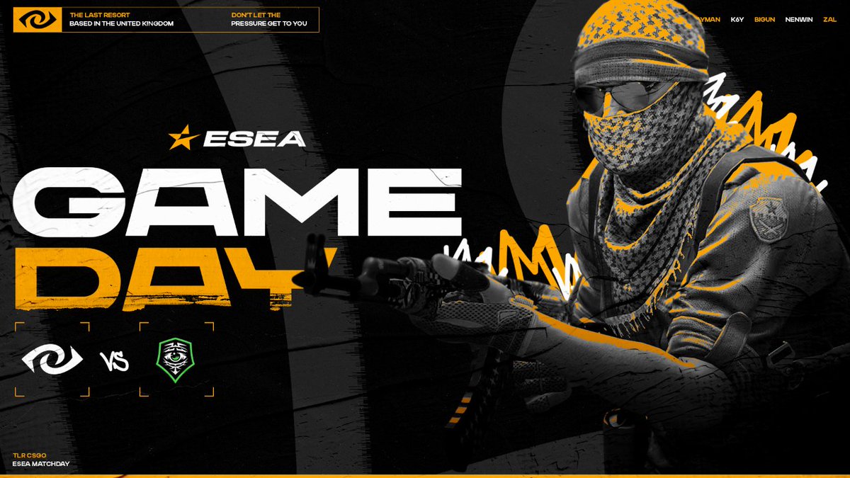 TLR Esports (@thelastresort) on Twitter photo Another day, another ESEA Main fixture
🆚 FearFerox
⏰ 7PM BST
📺 twitch.tv/TLRlive
🎙️ <a href="/strommiz/">Johan Strömblad</a>
Can we keep up our momentum and secure our 4th W in a row? 👀 Another day, another ESEA Main fixture
🆚 FearFerox
⏰ 7PM BST
📺 twitch.tv/TLRlive
🎙️ <a href="/strommiz/">Johan Strömblad</a>
Can we keep up our momentum and secure our 4th W in a row? 👀