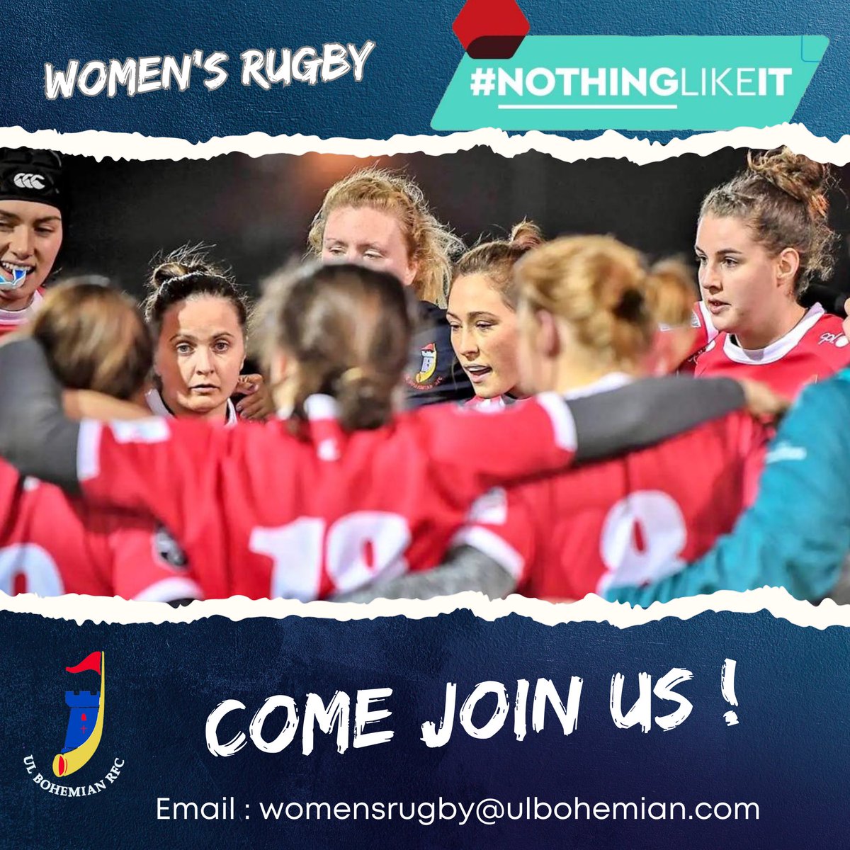 Looking at college in Limerick? 🎓Moving for work? 👩‍💼Interested in playing rugby? 🏉 We are looking for experienced players, young players and beginners to join us. Contact Carol on 📞 087 6805962 or Email womensrugby@ulbohemian.com #NothingLikeIt