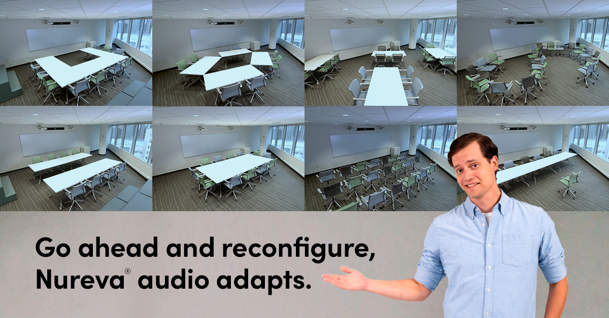 NurevaInc's tweet photo. Fact: With traditional pro AV audio systems, you may have to recalibrate every time you change your room. Fact: With Nureva® audio, you can change your room an infinite number of times without recalibrating. Yay! https://t.co/EweHCOzyNt #proAV #audiovisual #justthefacts https://t.co/c8FPQaf96R