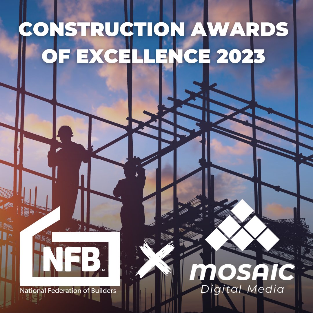 mosaicdigitalme's tweet photo. Mosaic Digital Media is thrilled to announce that we’re sponsoring the England &amp; Wales building contractor of the year (turnover between £5m to £30m) at the Construction Awards of Excellence 2023 🙌🏆

#ConstructionAOE #NationalFederationOfBuilders #Awards #DigitalAgency https://t.co/XDtSc1O2iQ