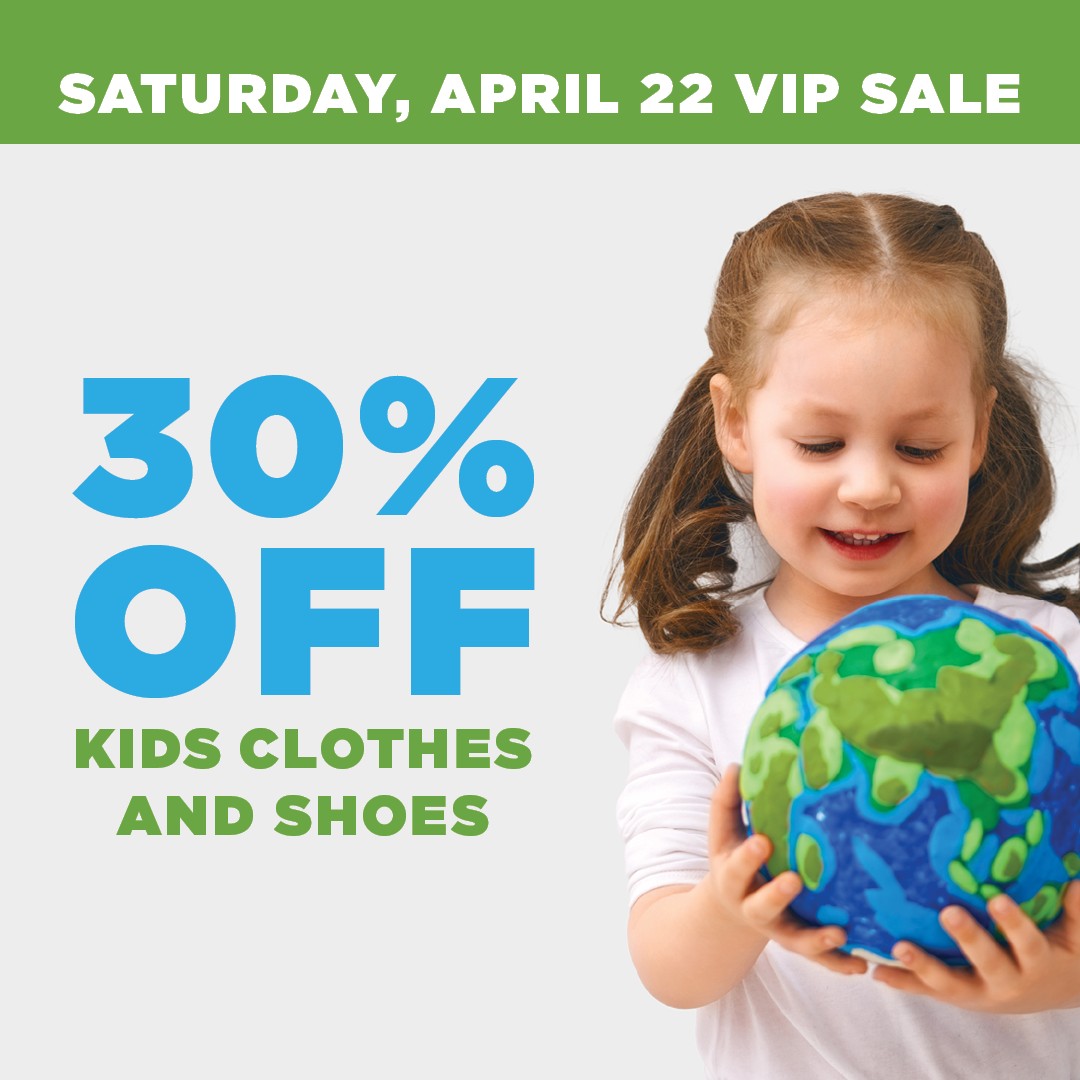 GoodwillMN's tweet image. VIPs save 30% on kids clothing and shoes! Text JOINGOODWILLMN to 757575 for exclusive sales and more.

Celebrate Earth Day and shop sustainably ♻️

#goodwillmn #goodwill #sustainable #earthday #sustainablefashion