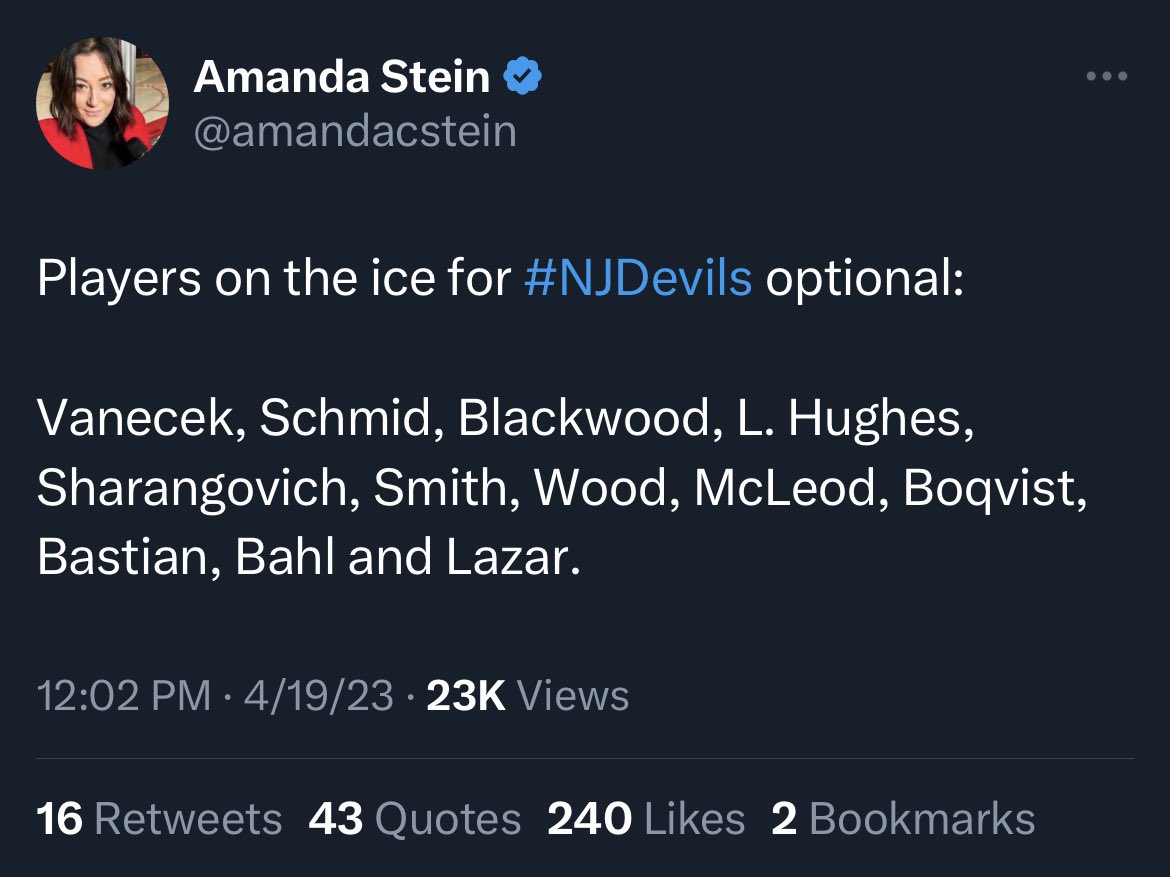 DavidS36_'s tweet photo. Devils optional practice vs Rangers optional practice https://t.co/yO057n7VnH