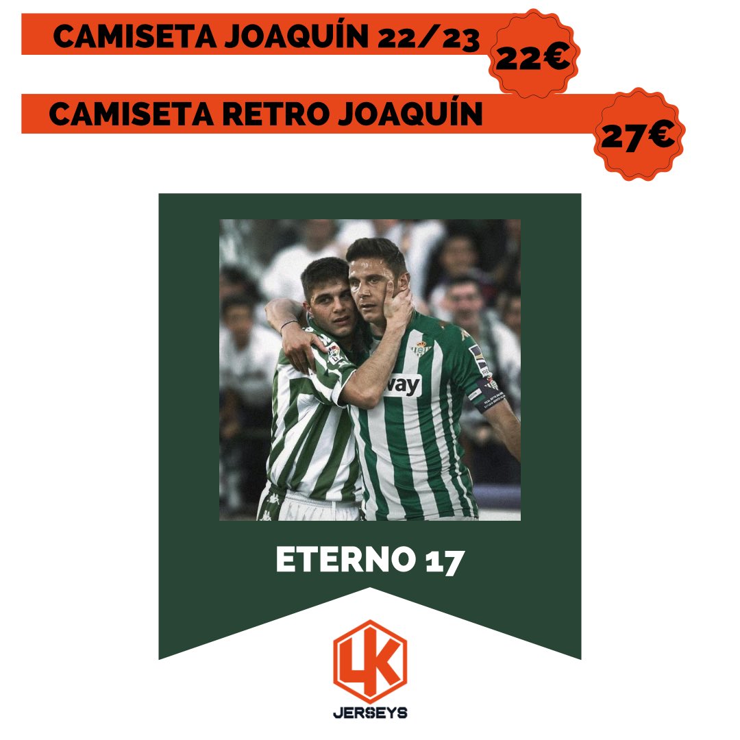 4kJerseys's tweet photo. Se retira historia del fútbol español, en concreto del Real Betis Balompié.

🤯Es por eso que os queremos traer esta OFERTAZA durante esta semana. Si vemos que os volcáis, la ampliaremos la semana que viene.🤯 https://t.co/UjlIU40d09
