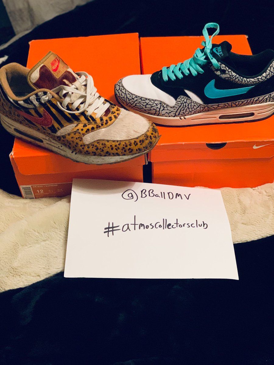 BBallDMV's tweet photo. @atmos_usa For any Concerts or Festivals, I’m always in Air Max 1’s. The only shoe I can stand for hours in with no issues. I wore both of these to Coachella a few years back… #atmoscollectorsclub #atmosdc  size 13 https://t.co/Fg9dVMDDMZ