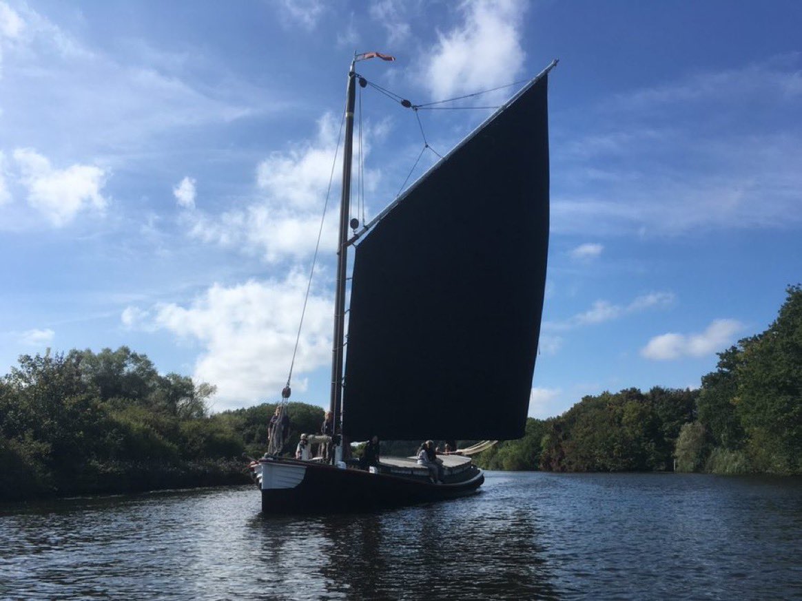 EEAsbestos's tweet photo. Really interesting talk at @EEAsbestos #Norfolk #Costessey coffee morning, thanks Linda Pargeter of the Wherry Maud Trust @MaudTrust Keeping Broads history alive! ⛵️ great to share  this beautifully restored sailing Wherry with our f2f &amp; virtual guests bringing people together 🧡 https://t.co/l9ThuZgaFa
