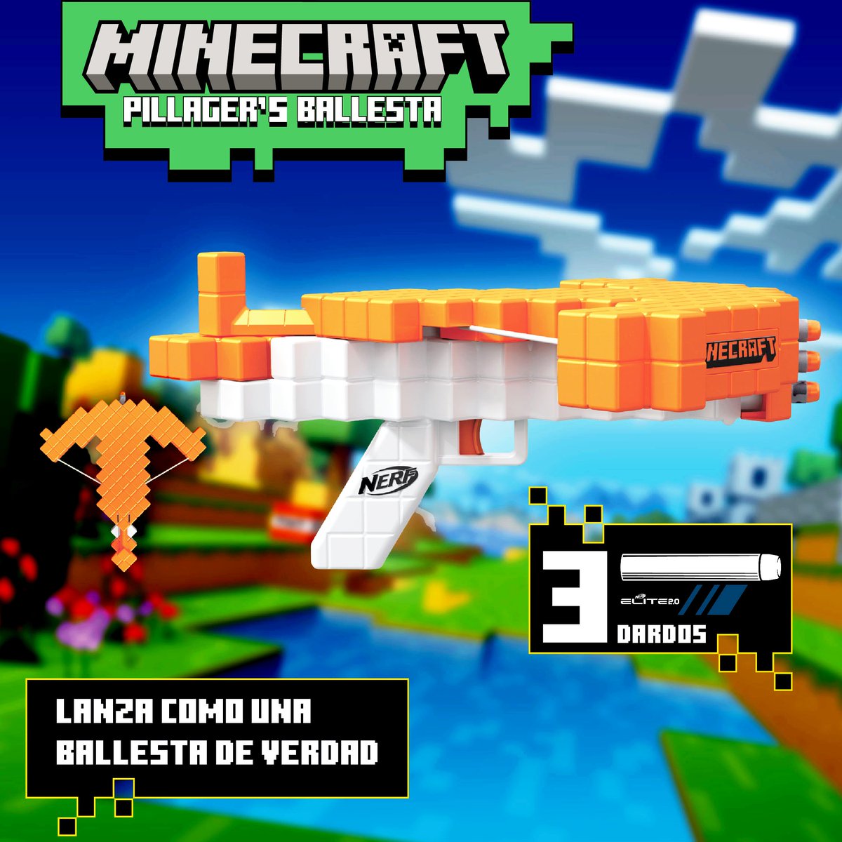 nerfspain's tweet photo. ¿Lanzas en OneShoot para demostrar tus skills o juegas full tryhard con cualquier #Nerf🔫🔫🔫🔫?
🔥Nerf Minecraft Ballesta Pillager’s es perfecta para demostrar tu precisión en tres lanzamientos
https://t.co/HOiE22JfFA
#NerfChallenge #ItsNerforNothing #Minecraft https://t.co/VywnGRhPEd