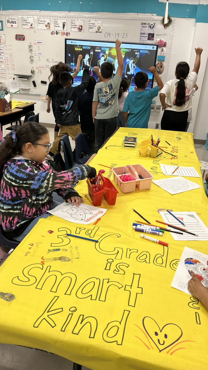 DZLZuniga's tweet photo. We are more than a test score! Tomorrow is our first STAAR test and we practiced #SelfCare strategies like journaling, dancing, breathing, reading, eating/sleeping right, and topped it off with words of affirmation. 3rd grade confident! 🥰🥰🥰 https://t.co/SUPbz0ZAxN