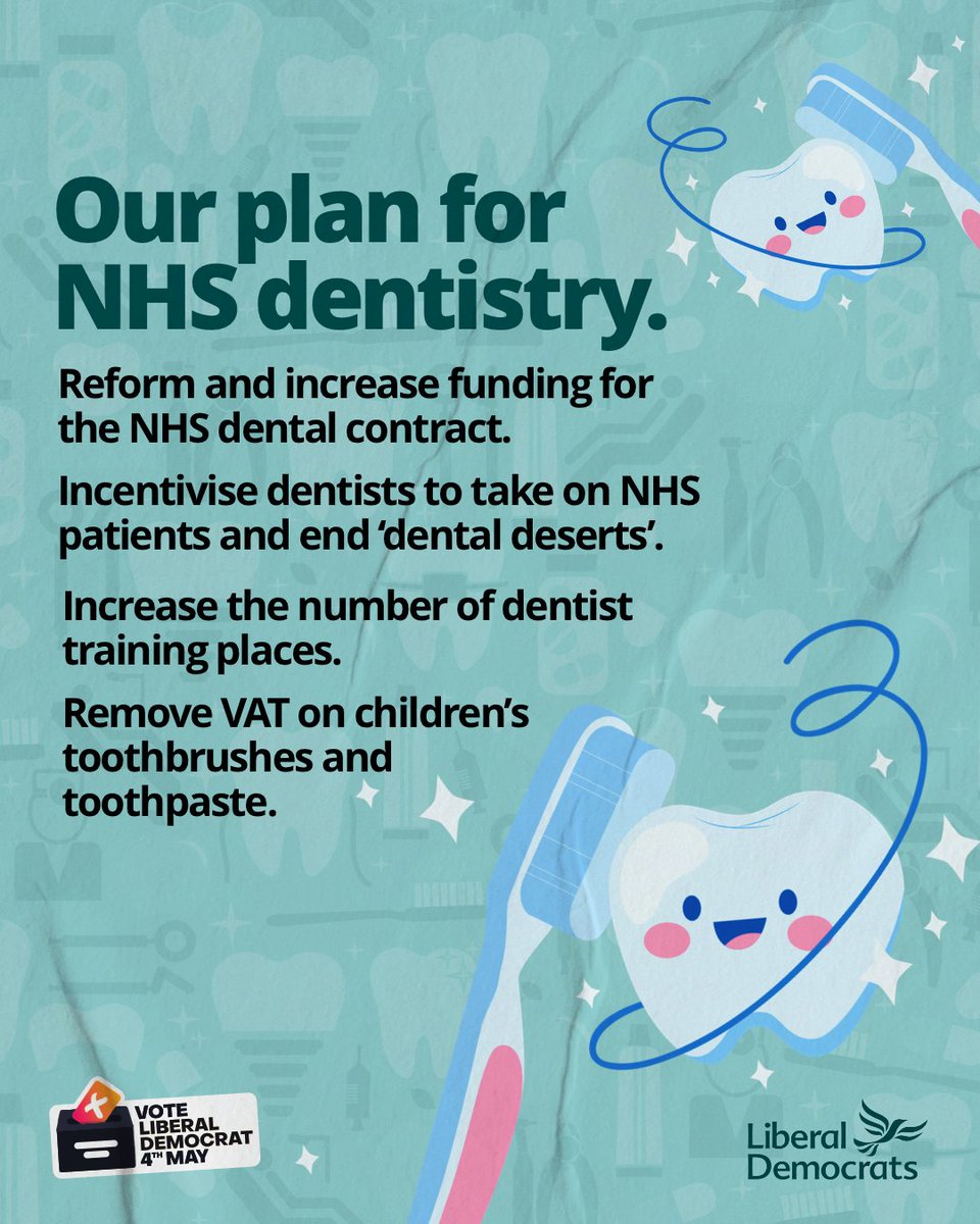LibDems's tweet photo. The Conservatives have been asleep at the wheel for years, creating a dental crisis and forcing millions to wait in agony - or worse - turn to DIY dentistry. 

Liberal Democrats have a plan to ensure everyone can see a dentist when they need to. ⬇️
https://t.co/U2nw6lssKn https://t.co/8UqV4EdIl7