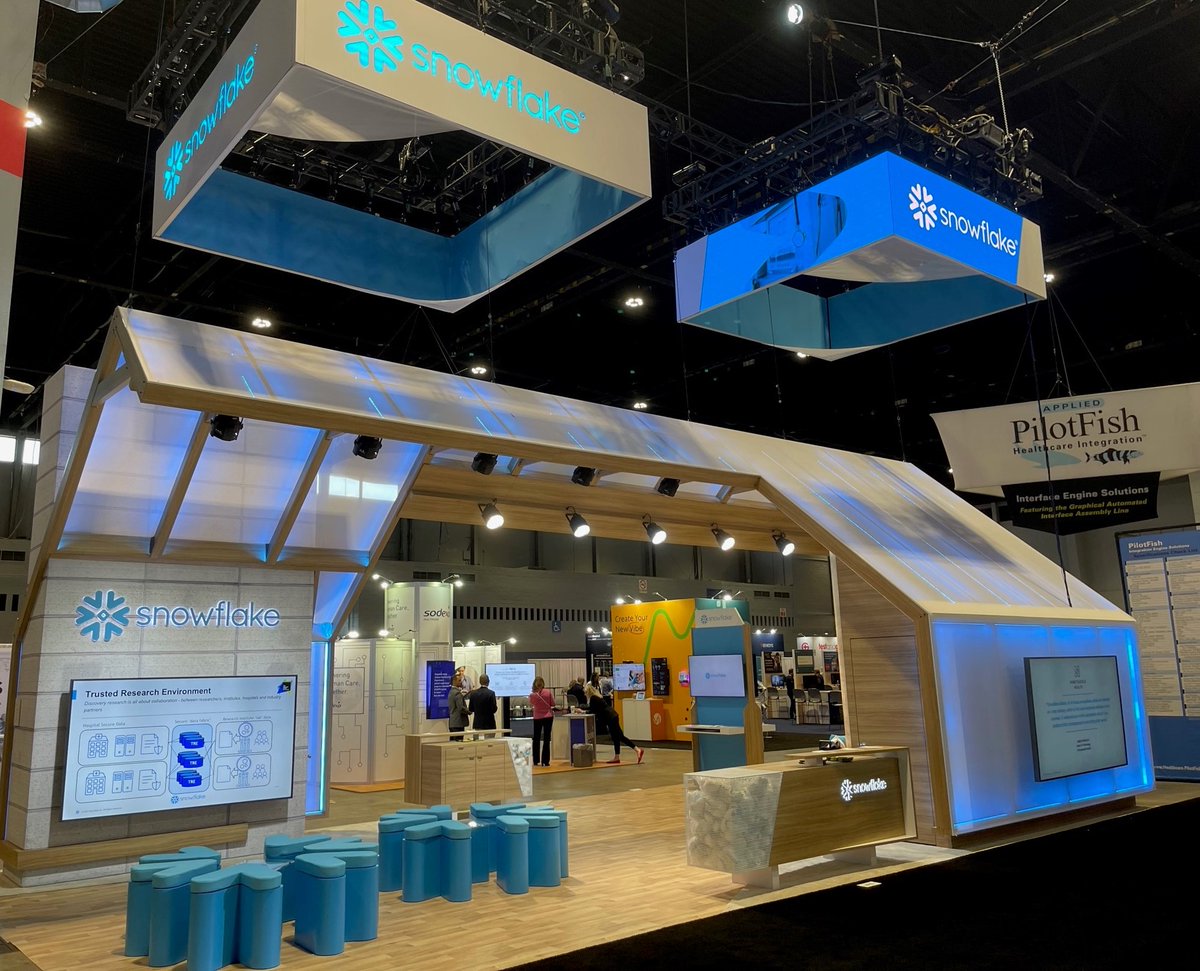 exhibitusinc's tweet photo. It's Day 2 of #HIMSS2023, located in Chicago! We want to give a #HugeShoutOut to our incredible partner, #Snowflake &amp; we wish them a great show! Stop by &amp; say hello at booth #8115. #HIMSS #ProudOfOurPartners #TradeShows https://t.co/SqqcNEq2sj