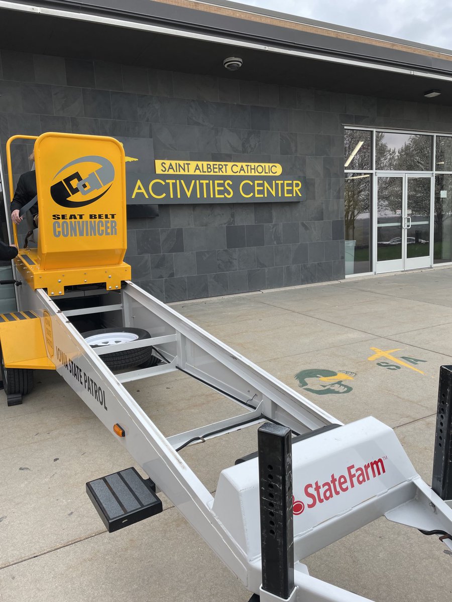 Out at St. Alberts Schools today showing students the importance of wearing your seatbelt. Hopefully after a ride on the Seatbelt Convincer these students will be Convinced to ALWAYS buckle up! This simulated 10 mph crash shows how seatbelts save lives!!
