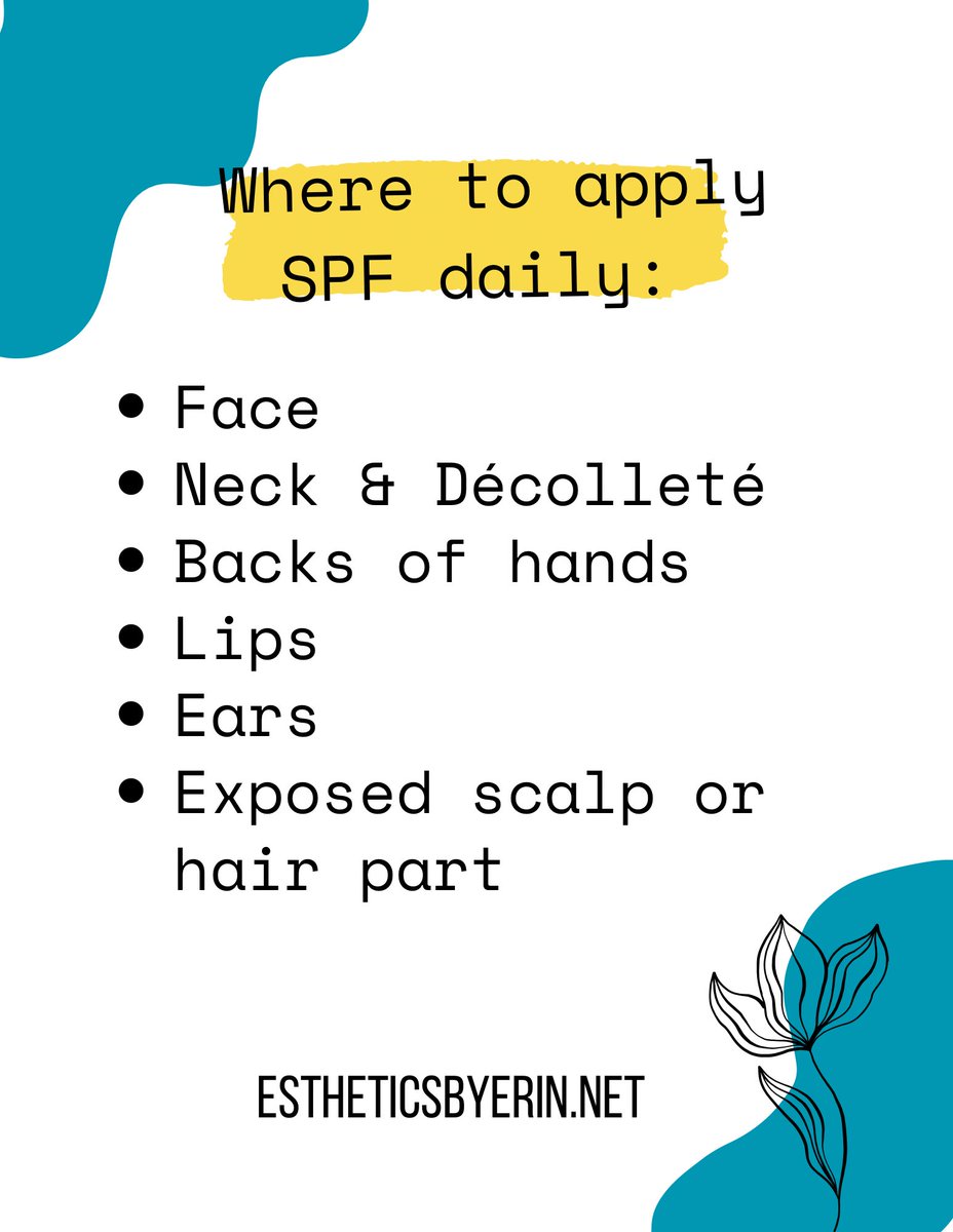 esteerin's tweet photo. ☀️ We all know #SPF goes on your face every day, but we have more exposed skin that is also susceptible to the sun! Don’t overlook the less common places before you head out for the day ☀️ 

#sunscreen #skincare #sunprotection #dailyroutine #healthyskin #sandiegoesthetician #sun https://t.co/fX8rprPx1I