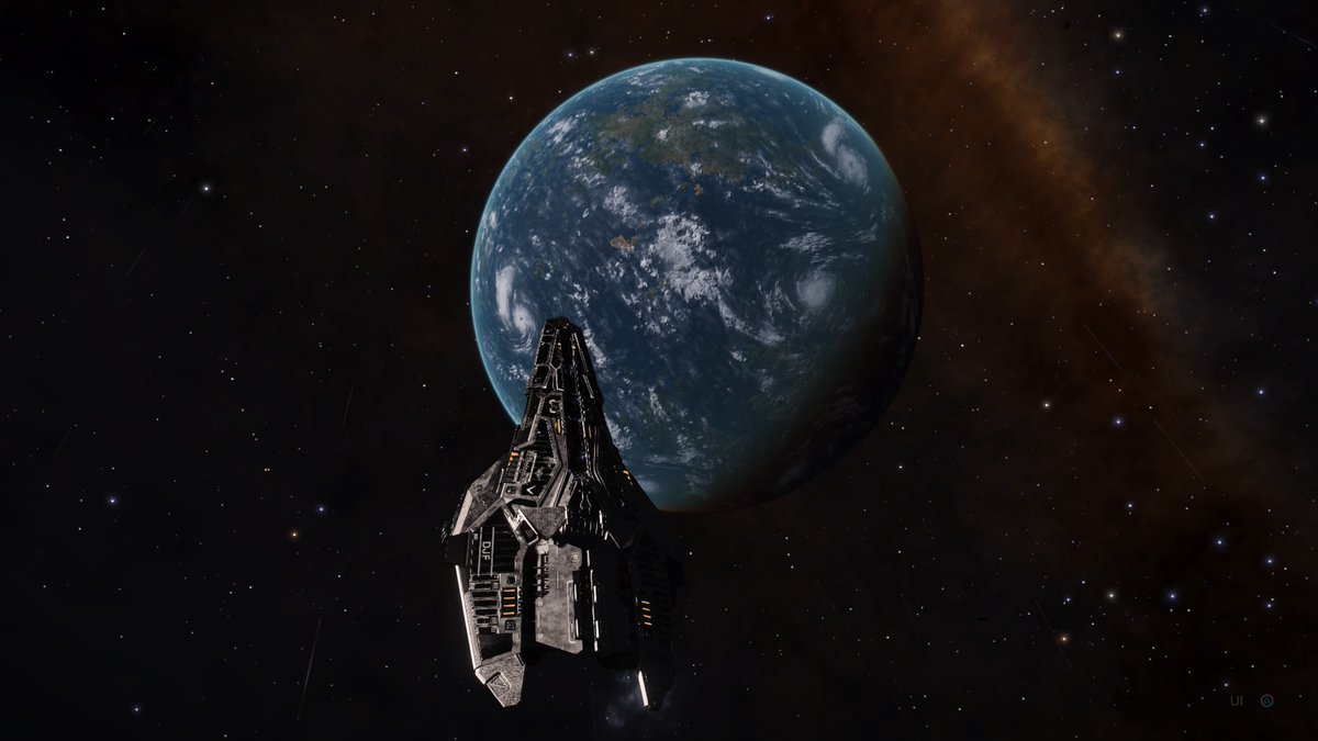 DastinJonathan's tweet photo. #Explore #EliteDangerous #FederalCorvette #Space #SpaceExploration #EarthLike #ClassM https://t.co/nk6P8wmTKa