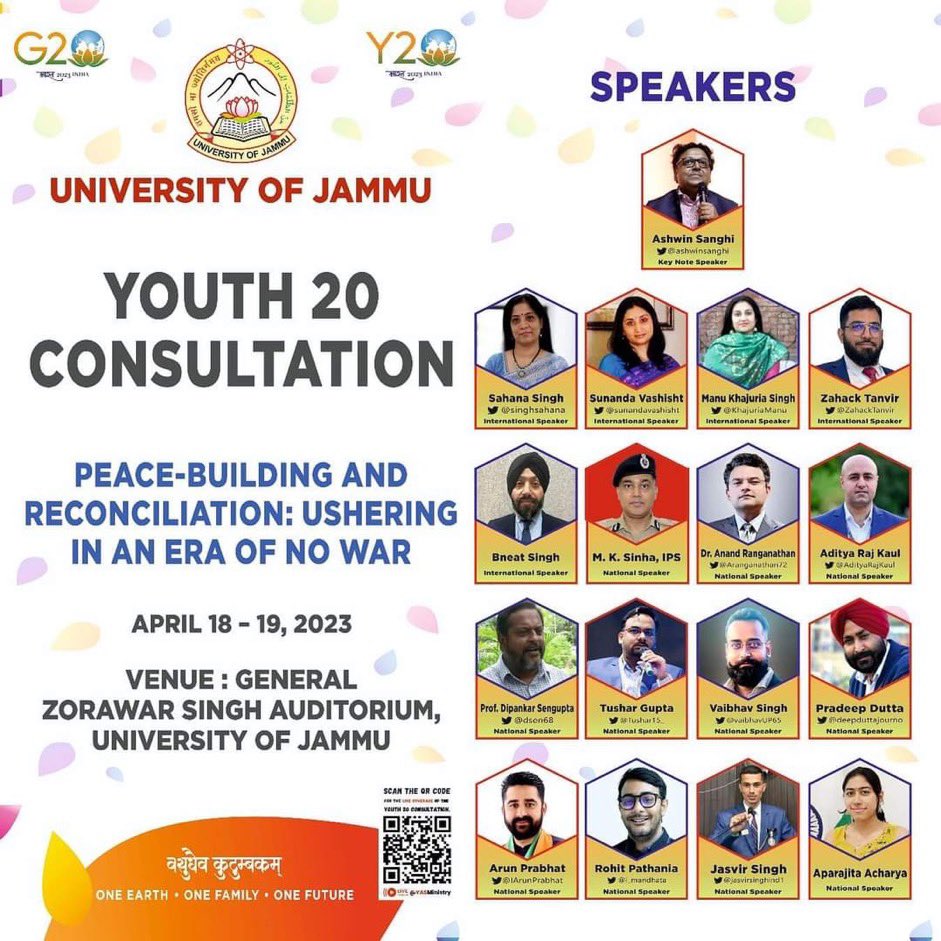 Mr. Arun Prabhat, President of BJYM, an inspiring leader & a true representative of the youth will share his expertise & experience on regulating non-state actors through concerted efforts.
Join us on 19thApril, @UniversityJammu & be a part of this thought-provoking…