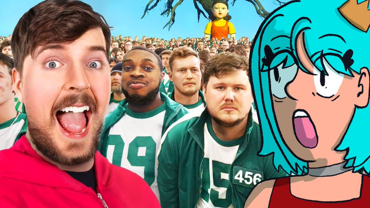 SweetiClub's tweet photo. We did our first of many MrBeast reaction video.

We started off with the biggest product he ever done his take on Squid games.

Link to our reaction
https://t.co/PSzj3q0yn0

Hey mrbeast if u see this feel free to react to our reaction video
@MrBeast 
#mrbeast #react #YouTuber https://t.co/lp6p2ycqr4