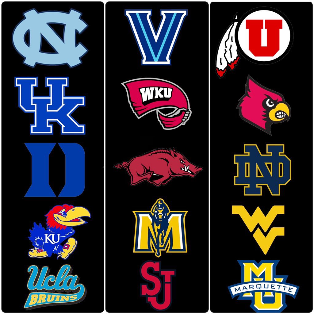 CBKReport's tweet photo. Average # of wins per season (All-Time):

1) UNC: 20.7
2) UK: 19.8
3) Duke: 19.3
4) KU: 19.1
5) UCLA: 19.1

6) Villanova: 18.1
7) WKU: 18
8) Arkansas: 17.8
9) Murray St: 17.6
10) St. John’s: 16.6

11) Utah: 16.3
12) Louisville: 16.3
13) ND: 16.3
14) WVU: 16.2
15) Marquette: 16.2 https://t.co/PiMx4MiuBo