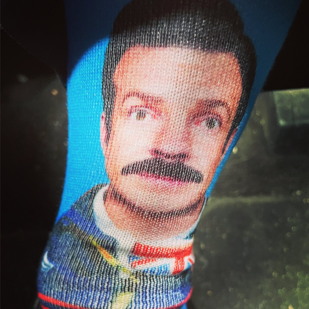 brvetter's tweet photo. Sporting some new socks praying at the ND Senate today. @TedLasso https://t.co/NecMaSDaDr