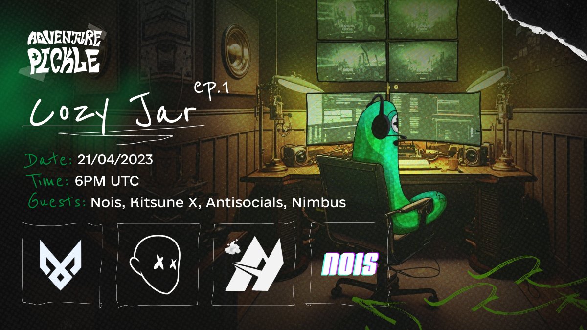 Cozy Jar of Ep.1 on Friday 

Our new format, where we will talk with the most promising projects and Influencers 
Our special guests: <a href="/KitsuneXNFT/">Kitsune X キツネ</a> <a href="/AntiSocialsJPEG/">AntiSocials</a> <a href="/NimbusGallery/">AutomataInk</a> @nois_nft 

Link: x.com/i/spaces/1YpJk…

Set a reminder 🔔

#Nfts #AMA #NFTCommuntiy