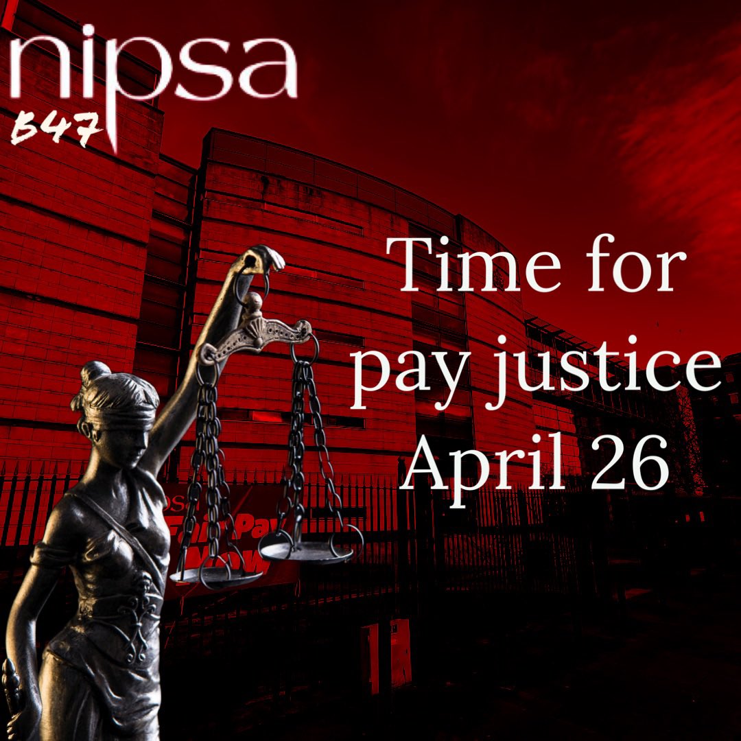 NIPSA_B47's tweet photo. Fair pay now! #NICSStrikeApril26 ⚡️ #WeWontBeLeftBehind ✊ #OneBigUnion ❤️👊🤍 https://t.co/gEV6Js95iw