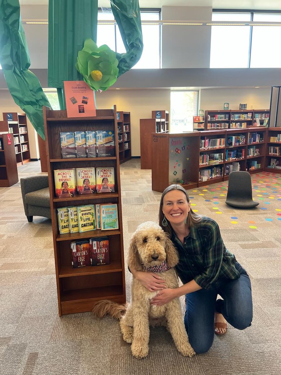 The middle school library I was in today had a LIBRARY DOG!!!