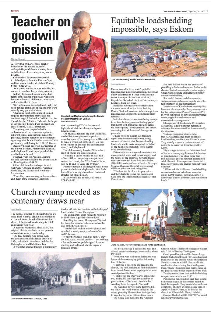 Great profiling and reporting by Sboniso Dlamini-Northcoast courier journalist. #TeamthandolwethuAC  #Wediehere #RunningMan #runningmotivation #RunningWithSoleAC #RunningForJustice #RunningWhileBlack #RunningWithTumiSole #RunningWithLulubel 
#Fetchyourbody2023