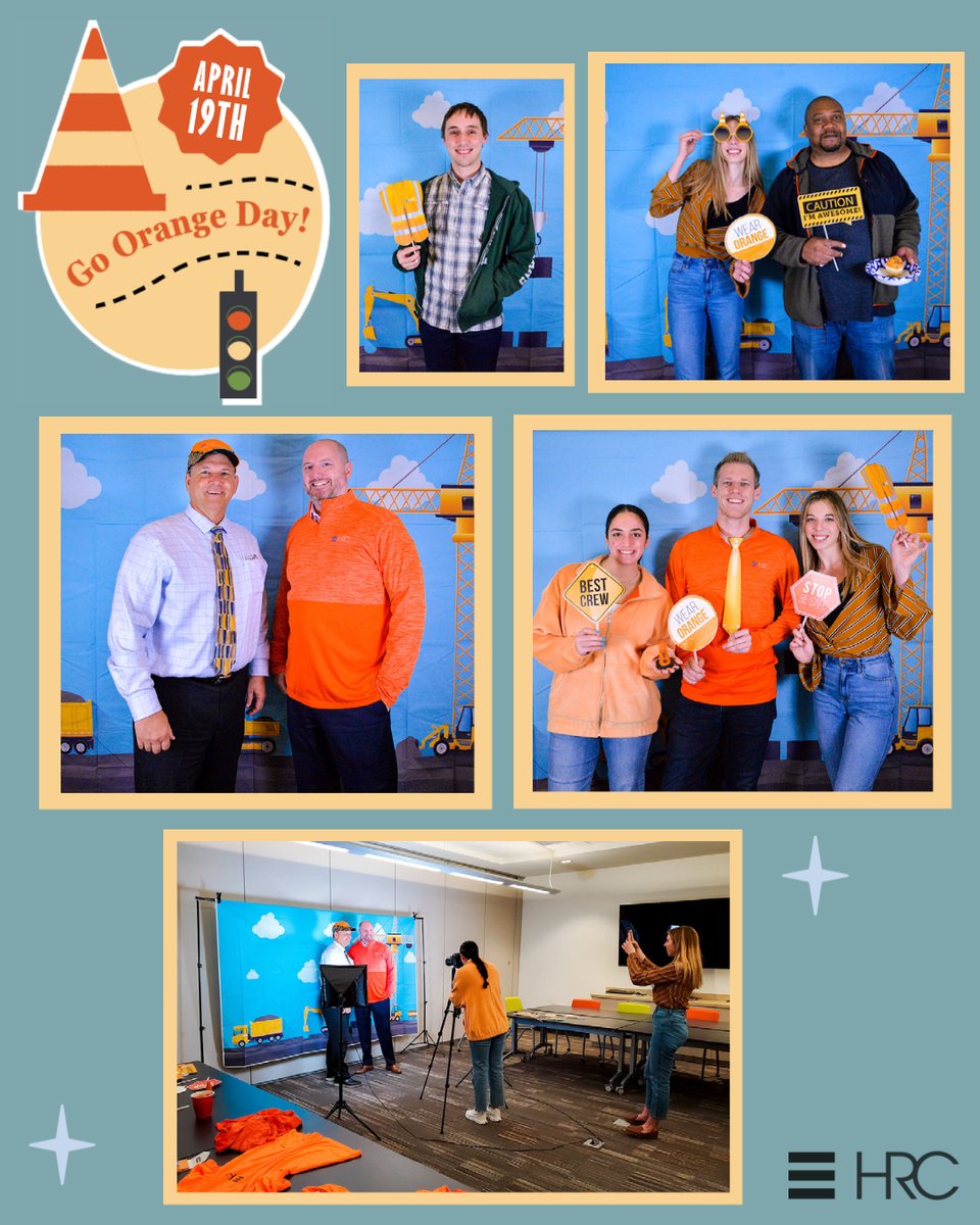 HRCengr's tweet image. It's National Work Zone Awareness Week, and today, April 19th is #GoOrangeDay. HRC team members proudly participated in this annual campaign by #GoingOrange. Construction season is upon us, and work zone safety is important to us today and every day. 🚧🧡

#hrcengr #mdot #orange